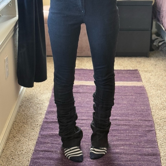 Cat & Jack Denim - Chic super dark blueish black Ruched stacked Jeans